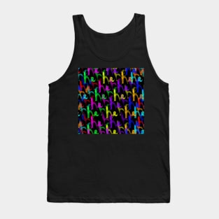 Colorful watercolor splatter pattern, brush strokes Tank Top